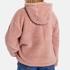 Cozy Pink and White Women's Reversible Sherpa Hoodie